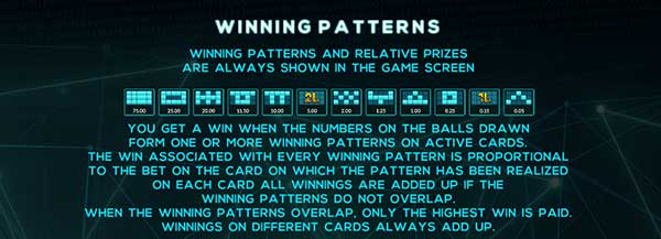 ไลน์ชนะการเดิมพันของเกม Cryptomania Bingo